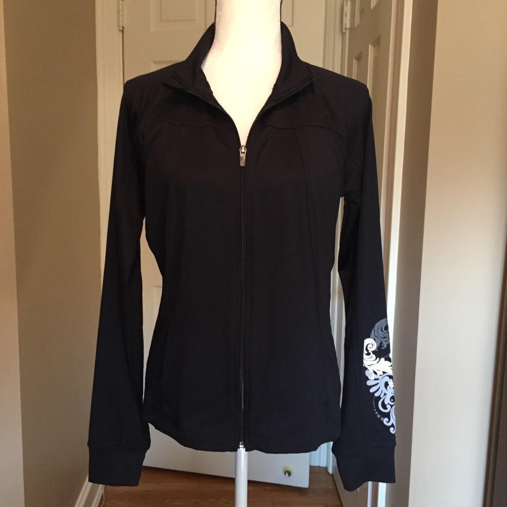 Tek Gear black zip front jacket size M